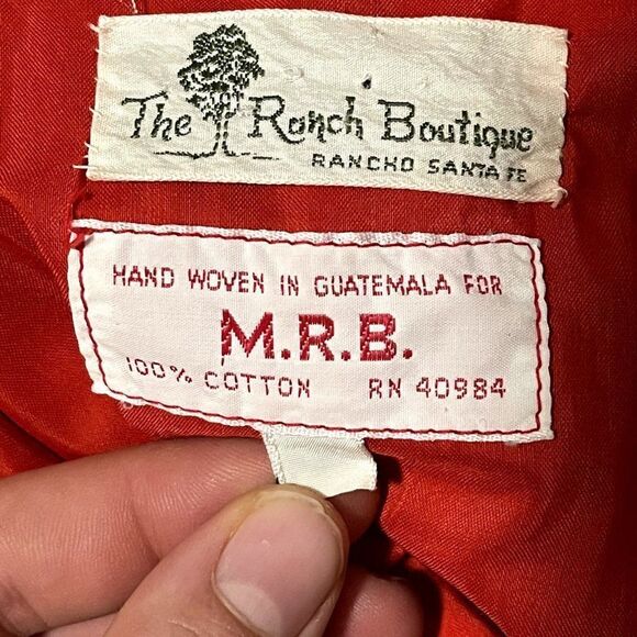 Vintage The Ranch Boutique Handwoven In Guatemala Denim Embroidered Boho Tunic S - Picture 2 of 9